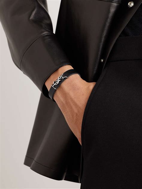 saint laurent mens bracelet|saint laurent leather bracelet.